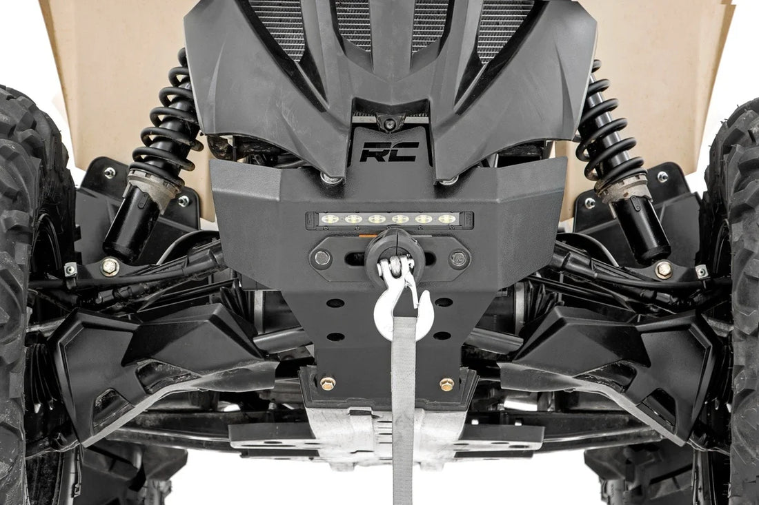 Rough Country Winch Bumper | Black Series LED | 6" Light | Slime Line | Can-Am Renegade 97072 - Side View