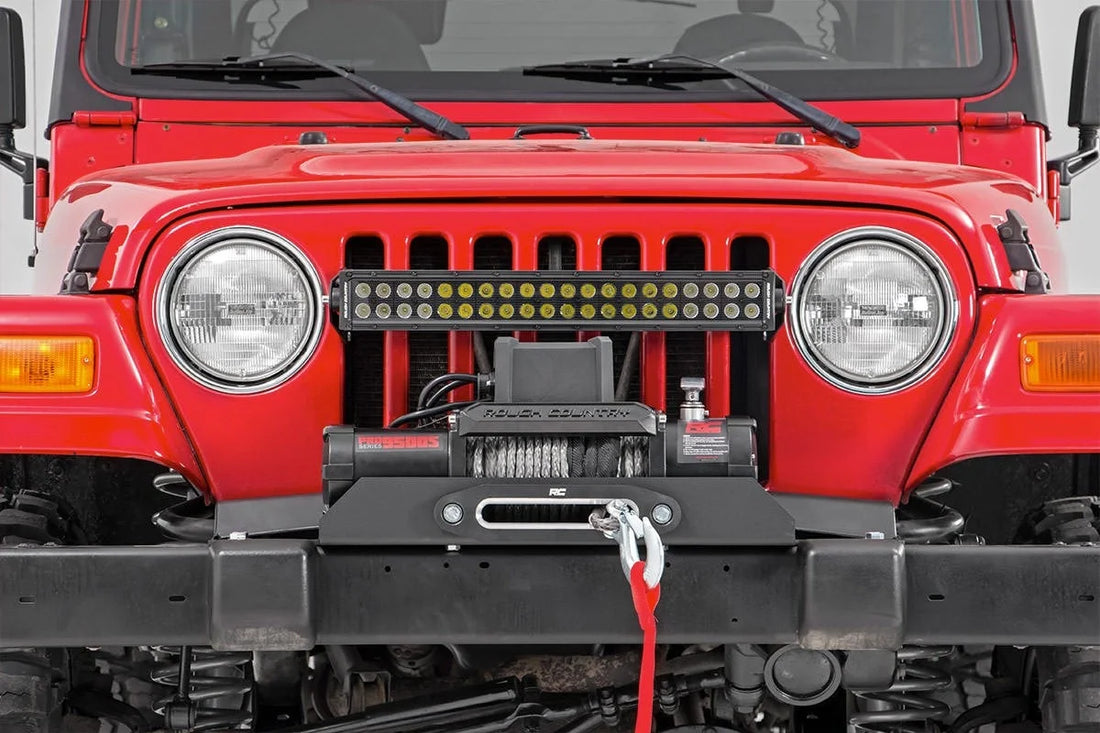 Rough Country Winch Mounting Plate | Jeep Wrangler TJ (97-06)/Wrangler Unlimited (04-06) 1189 - Installation View