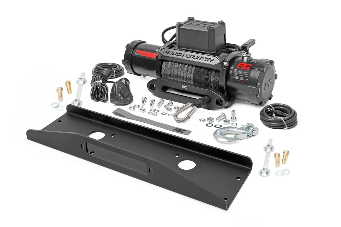 Rough Country Winch Plate | PRO12000S | Mahindra Roxor 92075 - Mounting View