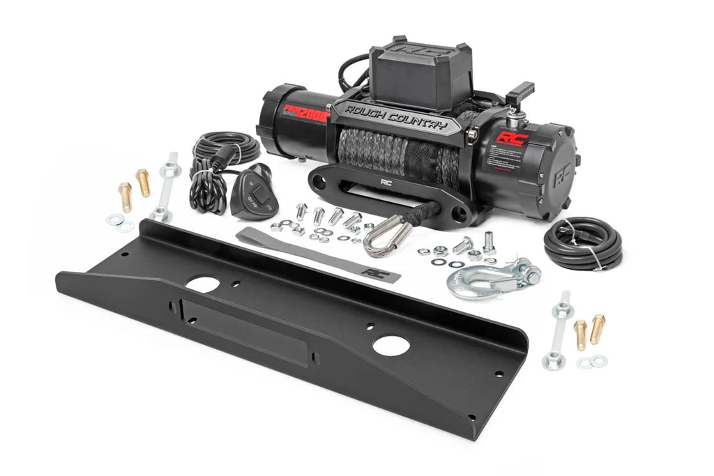 Rough Country Winch Plate | PRO12000S | Mahindra Roxor 92075 - Mounting View