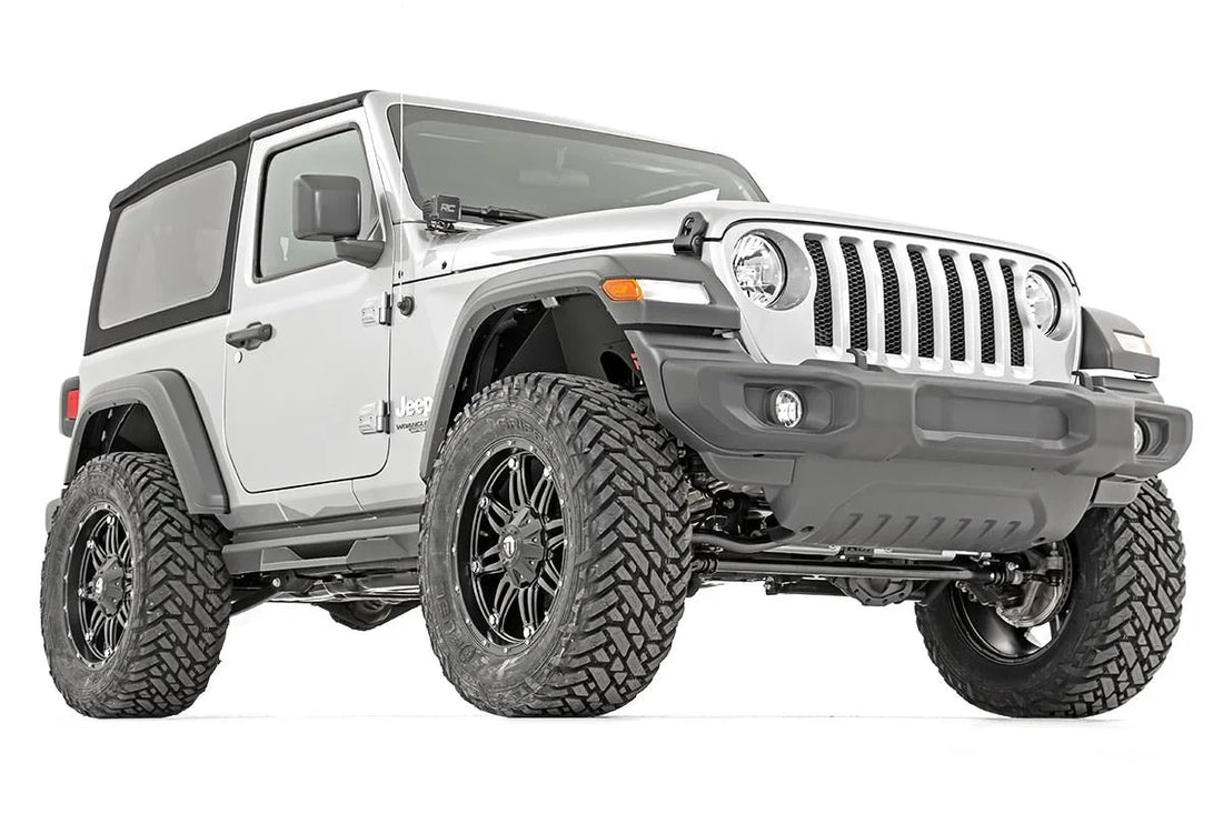 Rough Country3.5 Inch Lift Kit | Adj Lower | FR D/S | M1R | Jeep Wrangler JL 4WD (2018-2023)62844 - Back View