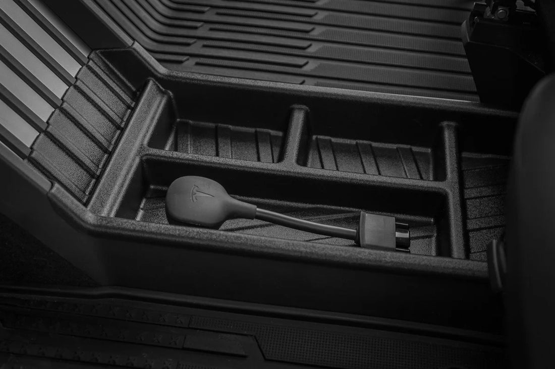 Rough CountryCenter Console Organizer Storage Tray | Tesla Cybertruck 4WD (2024-2025)RC09903 - Side View