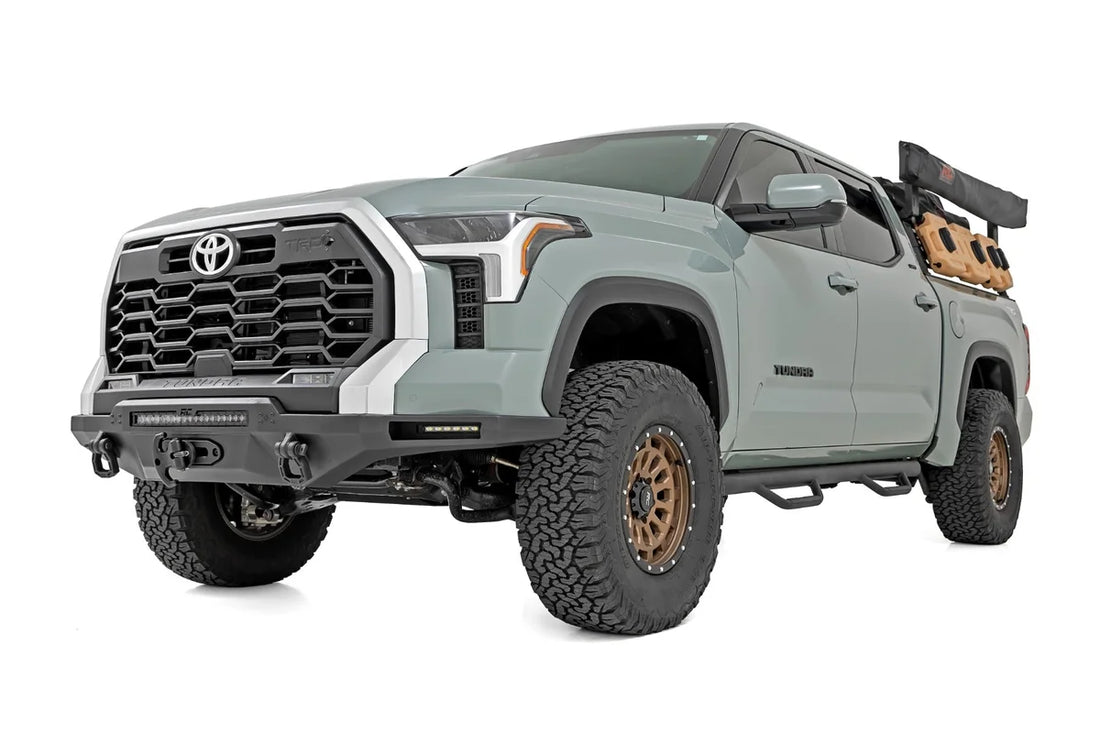 Rough CountryHybrid Front Bumper | 12000S | Blk LED | Toyota Tundra 2WD/4WD (2022-2026)72007 - Installation View
