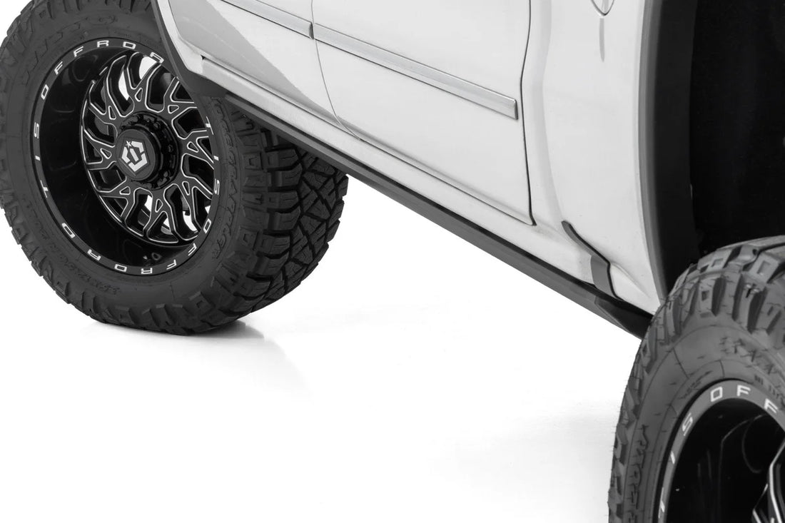 Rough CountryPower Running Boards | HT-Series | Crew Cab | Chevy/GMC 1500/2500HD/3500HD 2WD/4WDESR51518 - Side View