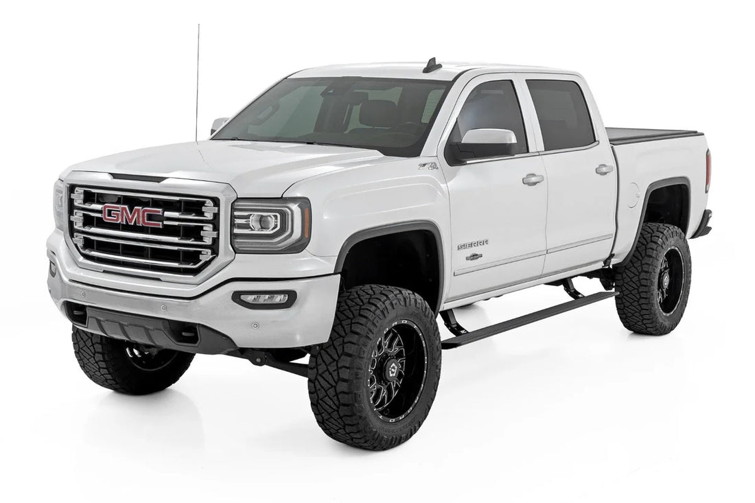 Rough CountryPower Running Boards | HT-Series | Crew Cab | Chevy/GMC 1500/2500HD/3500HD 2WD/4WDESR51518 - Back View