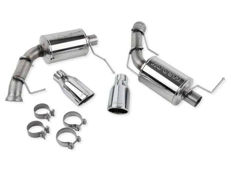 Roush 2011-2014 Ford Mustang V6 Enhanced Sound Dual Axle-Back w/ Round Tips - Main Product View
