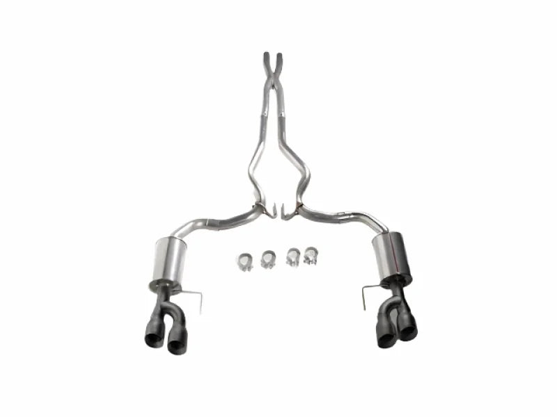 Roush Black Tip Cat Back Exhaust Kit (Quad Tip Non-Active) fits 2018-2023 Ford Mustang 5.0L V8 - Installation View