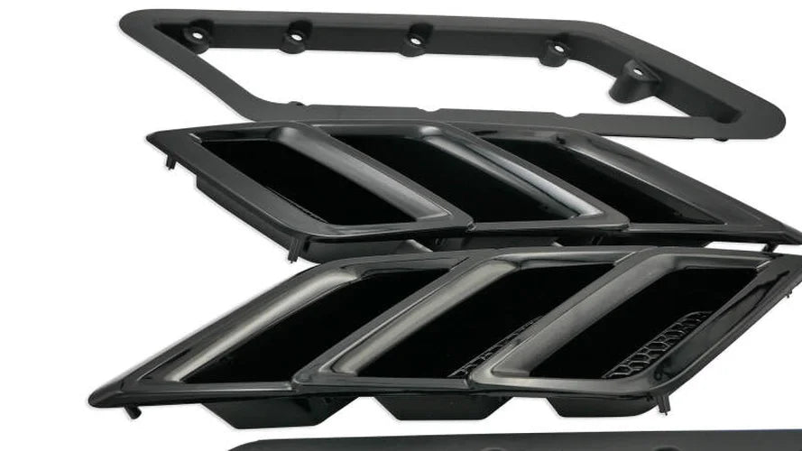 Roush Mustang Fender Vent Heat Extractors - Gloss Black fits 2015-2023 Roush Mustang - Installation View