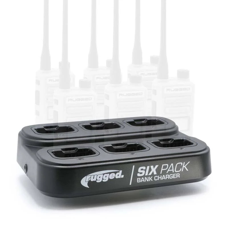 Rugged Radios 6-Pack Bank Charger for Handheld Radios R1 - Side View