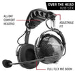 Load image into Gallery viewer, Rugged Radios AlphaBass Carbon Fiber Headset for STEREO and OFFROAD Intercoms Behind The Head - Side View