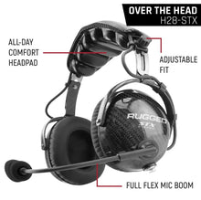Load image into Gallery viewer, Rugged Radios AlphaBass Carbon Fiber Headset for STEREO and OFFROAD Intercoms Over The Head - Main Product View