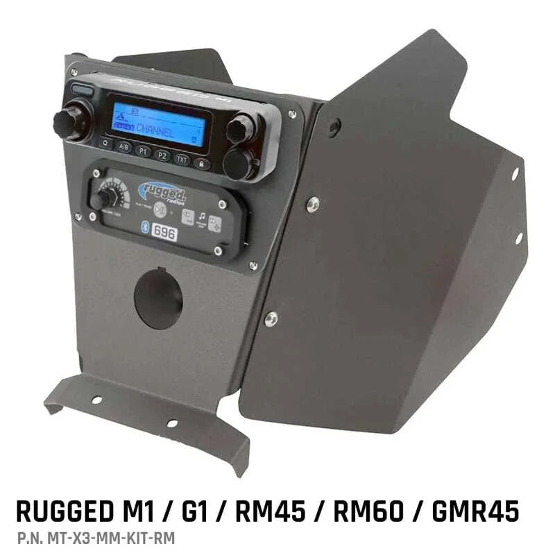 Rugged Radios Can-Am X3 Mounting Kit with Multi Mount and Side Panels Rugged M1/G1/RM45/RM60/GMR45