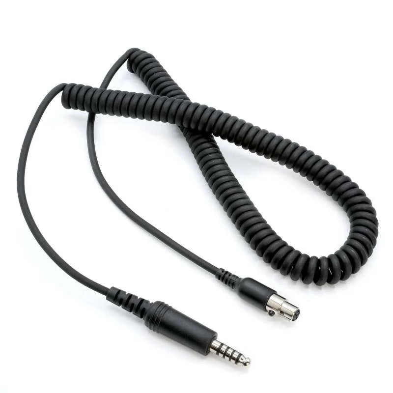 Rugged Radios Firetruck Intercom Headset Coil Cord for Firecom Style Jacks 5 Foot