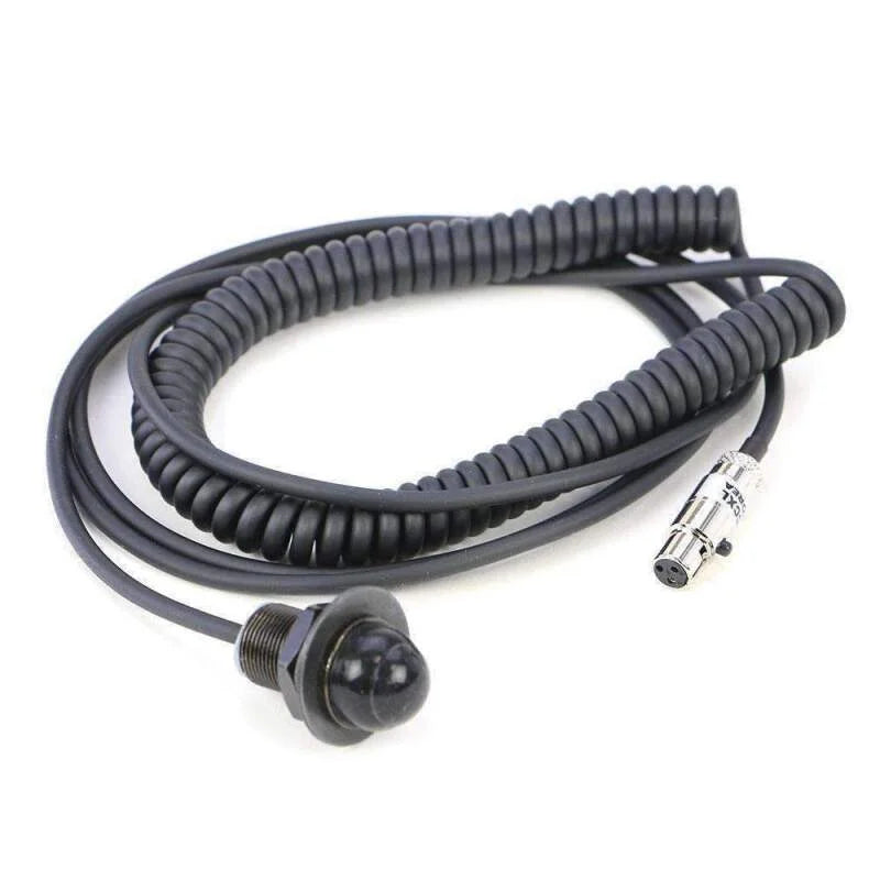 Rugged Radios Hole Mount Steering Wheel Push to Talk Cable (PTT) with Coil Cord for Intercoms