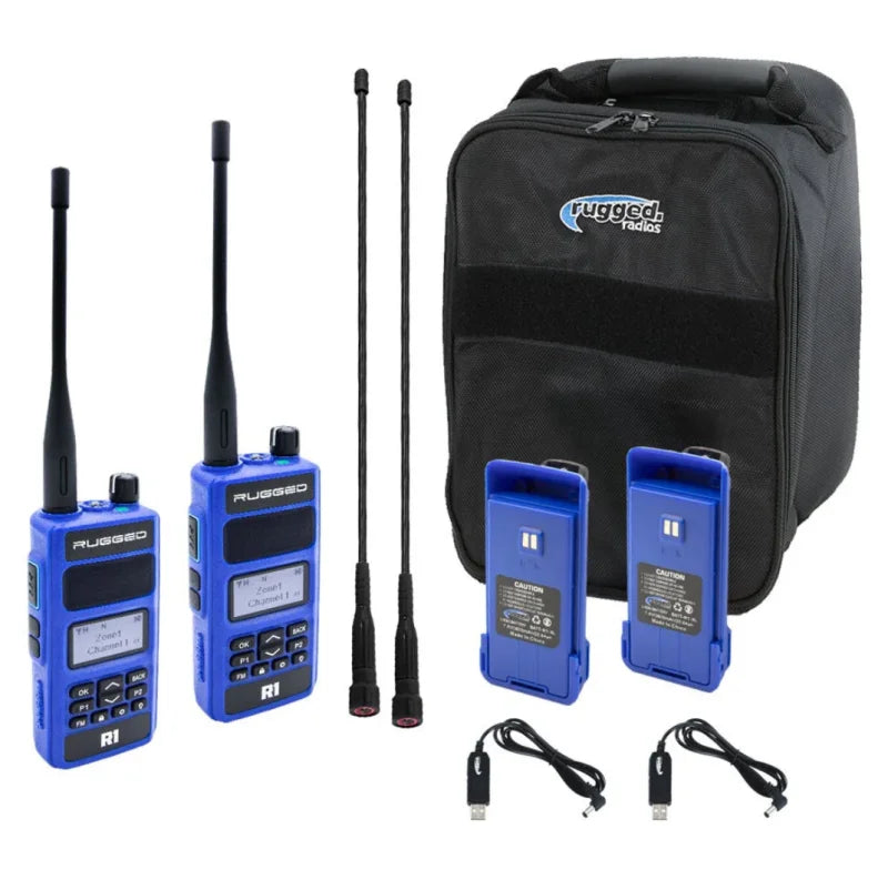 Rugged Radios R1 READY PACK - Rugged R1 - Business Band Two Way Handheld Radios - Digital and Analog - Side View