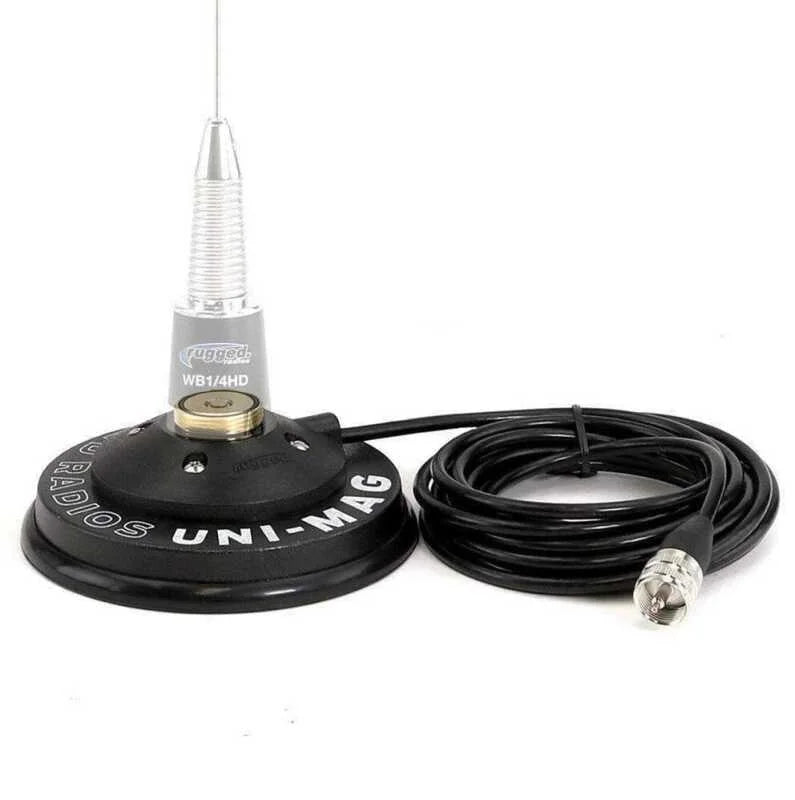 Rugged Radios UNI-MAG Universal NMO or Magnetic Antenna Mount - Side View