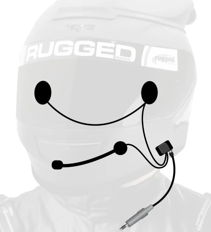 Rugged Radios Wired Offroad and STX Stereo - Helmet Kit w/Alpha Audio Speakers and Mic - Side View