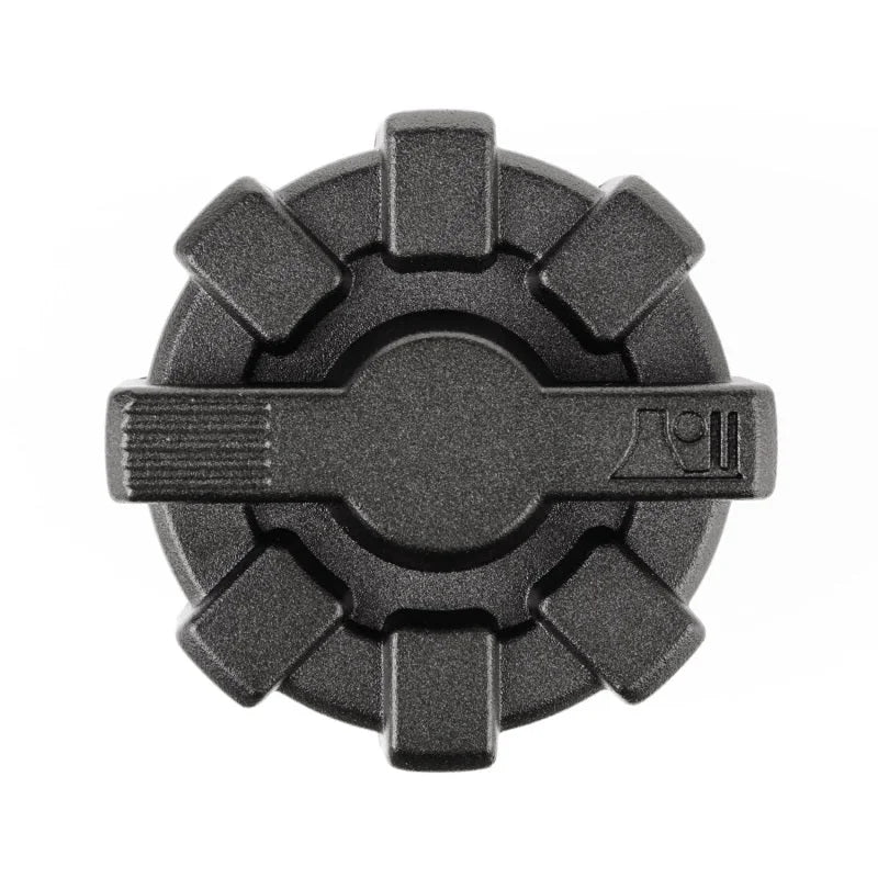 Rugged Ridge 01-19 Jeep Wrangler TJ/LJ/JK/JL Black Elite Aluminum Fuel Cap - Back View