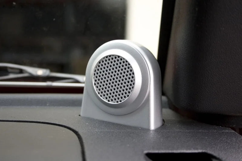 Rugged Ridge 07-10 Jeep Wrangler JK Silver Tweeter Speaker Enclosures - Side View