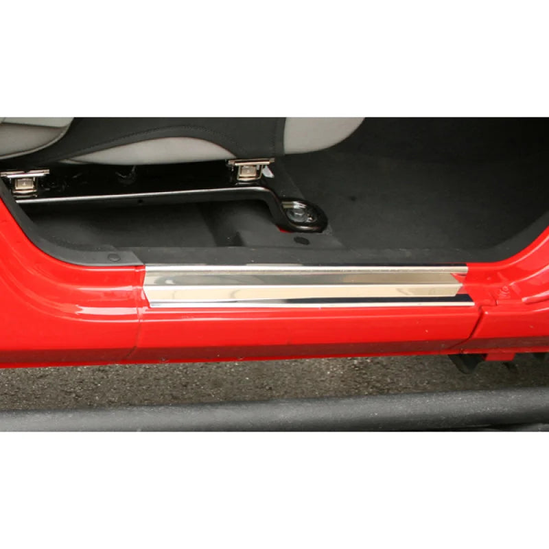 Rugged Ridge 07-18 Jeep Wrangler 2 Door Stainless Steel Door Entry Guards - Side View