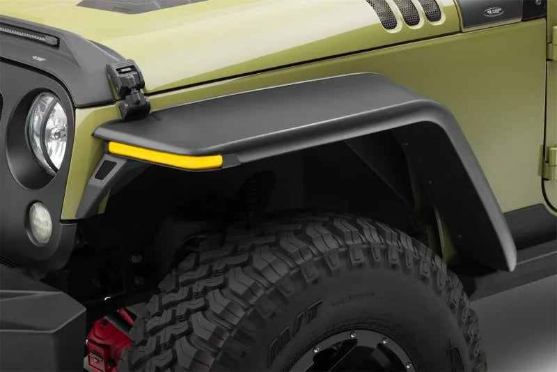 Rugged Ridge 07-18 Jeep Wrangler JK 2-Door+4-Door Unlimited Max Terrain Fender Flare Front+Rear Set - Side View