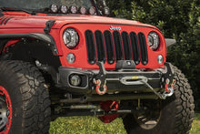 Load image into Gallery viewer, Rugged Ridge 07-18 Jeep Wrangler JK Arcus Front Bumper Set w/Tray &amp; Hooks - Installation View