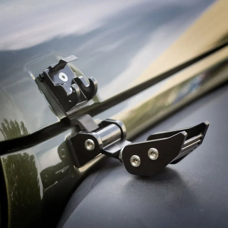 Rugged Ridge 07-18 Jeep Wrangler JK Black Hood Catches - Detail View