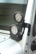 Load image into Gallery viewer, Rugged Ridge 07-18 Jeep Wrangler JK Semi-Gloss Black A Pillar Light Mount - Side View