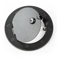 Load image into Gallery viewer, Rugged Ridge 07-18 Jeep Wrangler JK Textured Black Locking Gas Cap Door - Detail View
