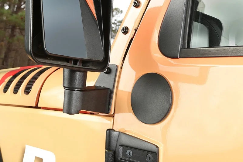 Rugged Ridge 07-18 Jeep Wrangler JK Textured Black Mirror Relocation Brackets - Side View