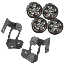 Load image into Gallery viewer, Rugged Ridge 07-18 Jeep Wrangler JK Textured Black Round A-Pillar LED Light Mount Kit - Main Product View