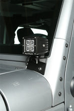 Load image into Gallery viewer, Rugged Ridge 07-18 Jeep Wrangler JK Textured Black Windshield Aux. Light Mounting Brackets - Installation View