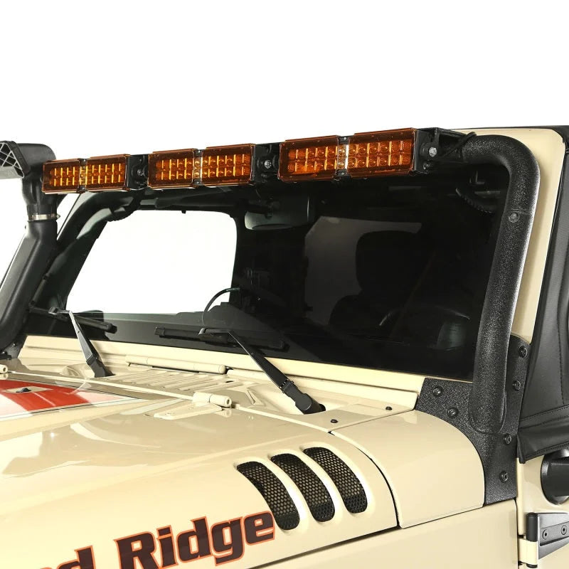Rugged Ridge 07-18 Jeep Wrangler JK Windshield LED Light Bar - Back View