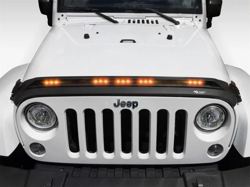 Rugged Ridge 07-18 Jeep Wrangler JK/JKU Lightshield Hood Guard - Side View