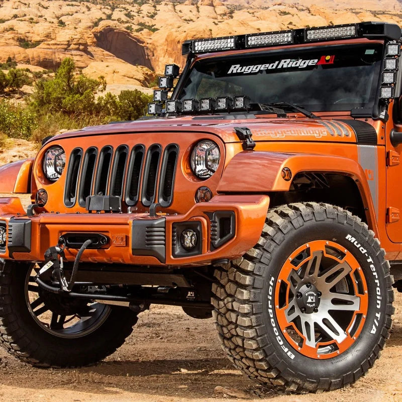 Rugged Ridge 07-18 Jeep Wrangler JK/JKU Side Marker Elite Euro Guard Kit - Back View