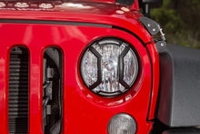 Load image into Gallery viewer, Rugged Ridge 07-18 Jeep Wrangler JK/JKU Textured Black Elite Headlight Euro Guards - Back View