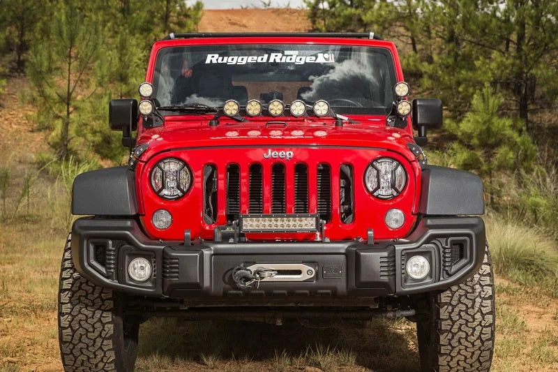 Rugged Ridge 07-18 Jeep Wrangler JK/JKU Textured Black Elite Headlight Euro Guards - Additional View 6
