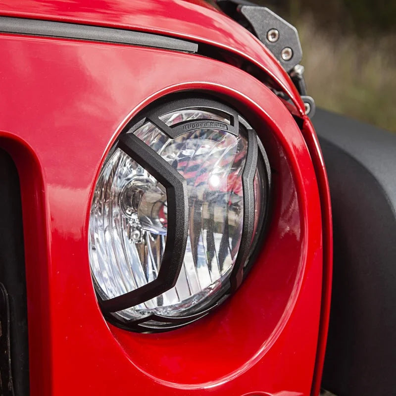 Rugged Ridge 07-18 Jeep Wrangler JK/JKU Textured Black Elite Headlight Euro Guards - Additional View 8