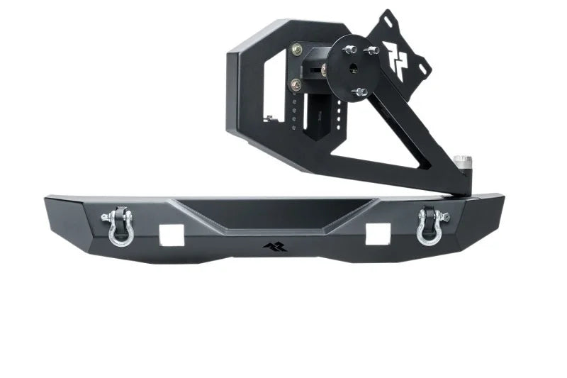 Rugged Ridge 07-18 Jeep Wrangler (JK/JKU) XOR Rear Bumper w/Swing Out Tire Carrier - Tex. Blk - Back View