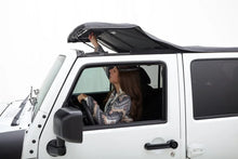 Load image into Gallery viewer, Rugged Ridge 07-18 Jeep Wrangler JKU 4 Dr Black Diamond Stitch Cloth Voyager Top - Detail View