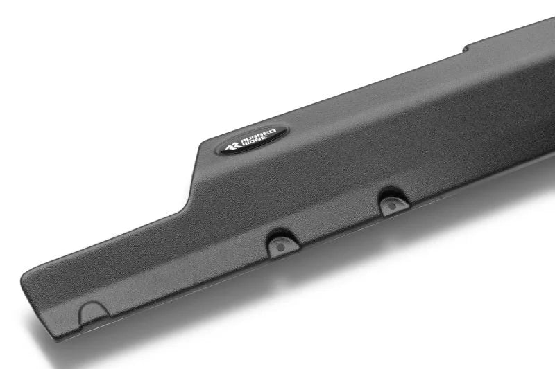 Rugged Ridge 07-18 Jeep Wrangler (JKU) Rocker Pnl/Sill Plate Cvr 4dr. Rocker Guard Pair - Tex. Blk - Detail View