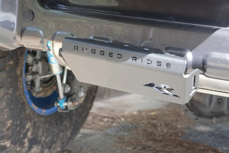Rugged Ridge 07-23 Jeep Wrangler JK/JKU/JL/JLU & 20-23 Gladiator Hitch Skid Plate 2in. Rec - Tex Blk - Side View