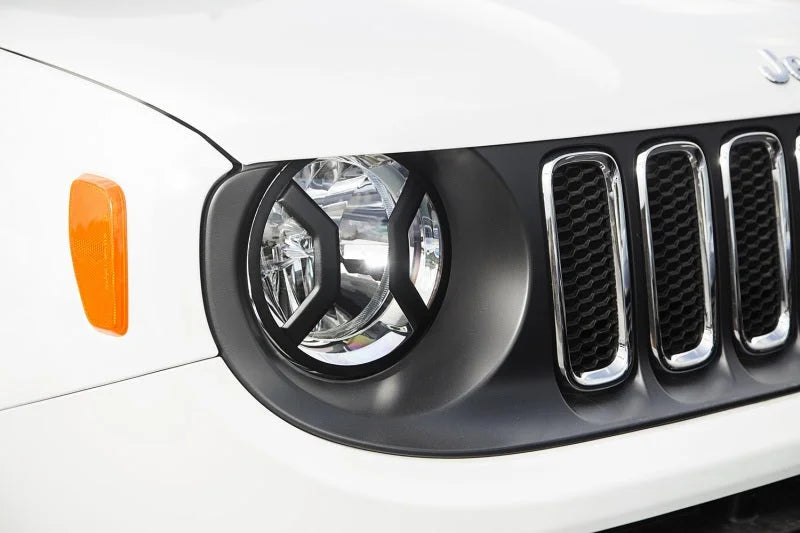 Rugged Ridge 15-18 Jeep Renegade BU Black Headlight Euro Guards Texture - Side View