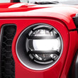 Load image into Gallery viewer, Rugged Ridge 18-20 Jeep Wrangler JL / 2020 Jeep Gladiator JT Black Elite Headlight Guards Black - Back View