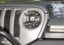 Load image into Gallery viewer, Rugged Ridge 18-20 Jeep Wrangler JL / 2020 Jeep Gladiator JT Black Elite Headlight Guards Black - Installation View