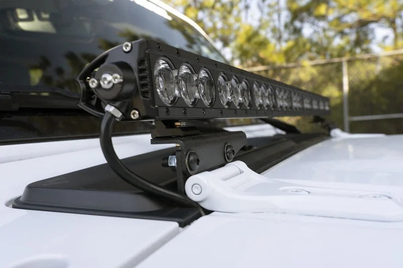 Rugged Ridge 18-20 Jeep Wrangler JL Cowl Light Bar Bracket - Side View