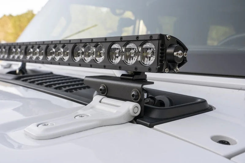Rugged Ridge 18-20 Jeep Wrangler JL Cowl Light Bar Bracket - Back View