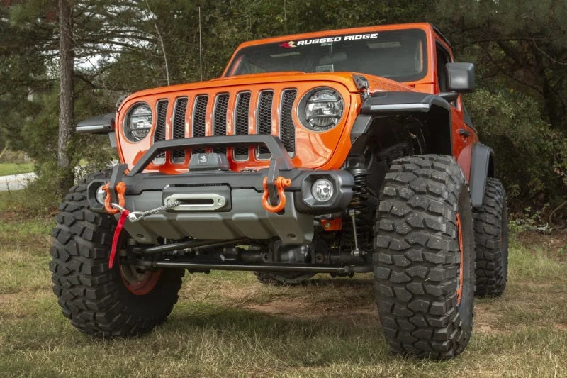Rugged Ridge 18-21 Jeep Wrangler/Gladiator (JL/JT) Venator Modular Bumper - Black - Installation View