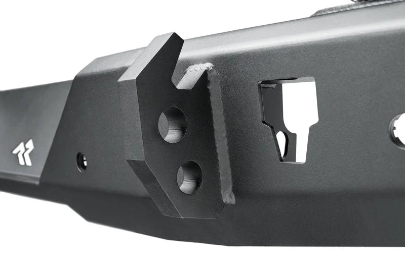 Rugged Ridge 18-22 Jeep Wrangler (JL) Rubicon/Spt 2dr HD Rear Bumper w/Swing Out Tire Carrier - Blk - Installation View