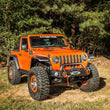 Load image into Gallery viewer, Rugged Ridge 18-22 Jeep Wrangler JL/JT Grille Arcus Front Bumper Stamped Steel Overrider Bar - Back View